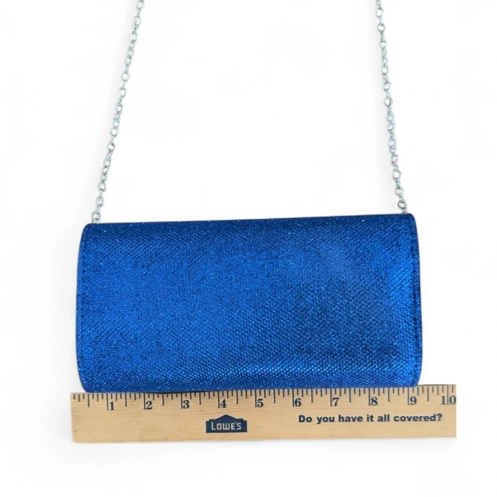 Eye-catching cobalt blue glitter clutch w/ a sleek envelope design Prom wedding